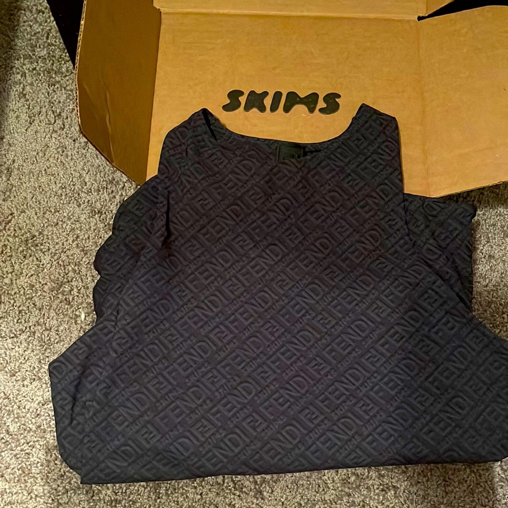 New FENDI x Skims BLACK bodysuit